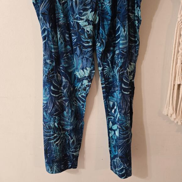 NWT Tommy Bahama 100% Cotton Poplin Blue Monstera Palm Pajama Pants Size 3XLB 3X - Picture 3 of 8